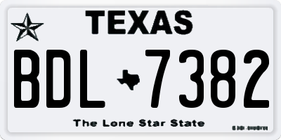 TX license plate BDL7382