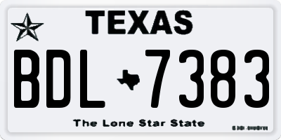 TX license plate BDL7383