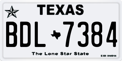 TX license plate BDL7384