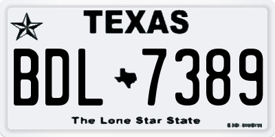 TX license plate BDL7389