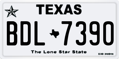 TX license plate BDL7390