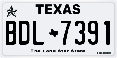 TX license plate BDL7391