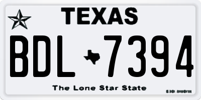 TX license plate BDL7394