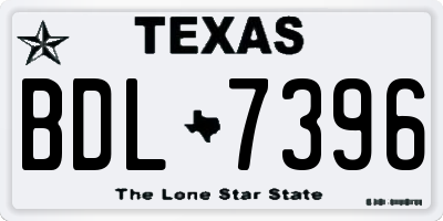 TX license plate BDL7396