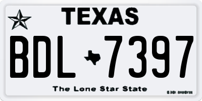 TX license plate BDL7397
