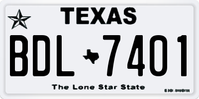TX license plate BDL7401