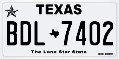 TX license plate BDL7402
