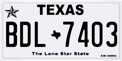 TX license plate BDL7403