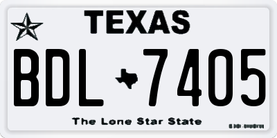 TX license plate BDL7405