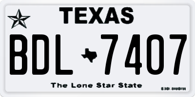 TX license plate BDL7407