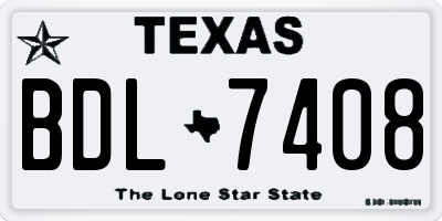 TX license plate BDL7408