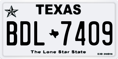TX license plate BDL7409