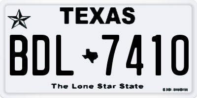 TX license plate BDL7410