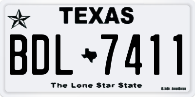 TX license plate BDL7411
