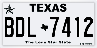 TX license plate BDL7412