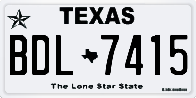 TX license plate BDL7415