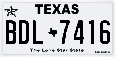 TX license plate BDL7416