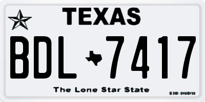 TX license plate BDL7417