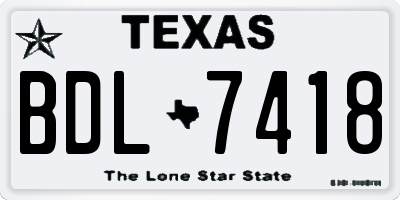 TX license plate BDL7418