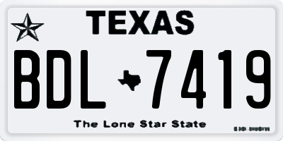 TX license plate BDL7419