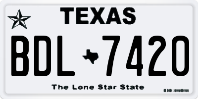 TX license plate BDL7420