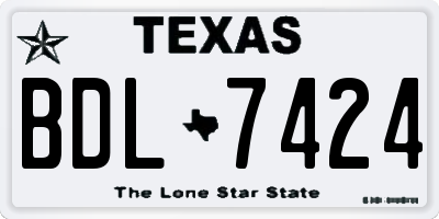 TX license plate BDL7424