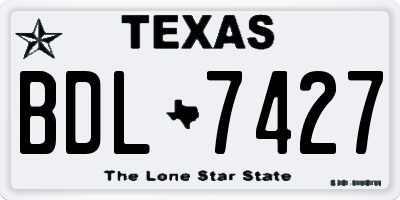 TX license plate BDL7427