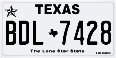TX license plate BDL7428