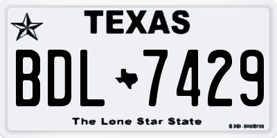 TX license plate BDL7429