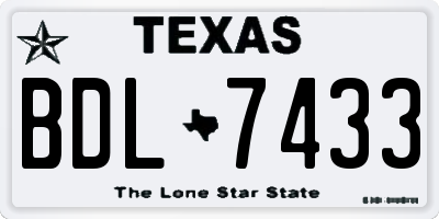TX license plate BDL7433