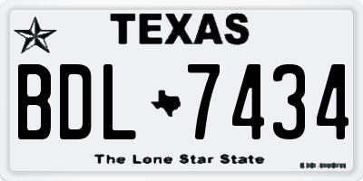 TX license plate BDL7434