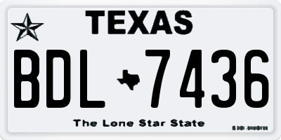 TX license plate BDL7436