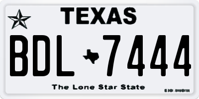 TX license plate BDL7444