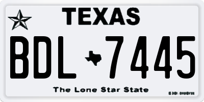 TX license plate BDL7445