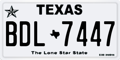 TX license plate BDL7447