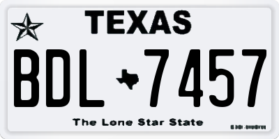 TX license plate BDL7457