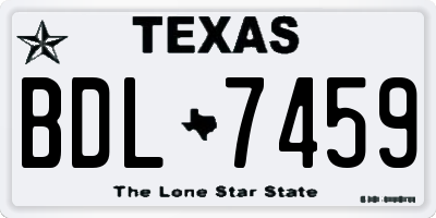 TX license plate BDL7459