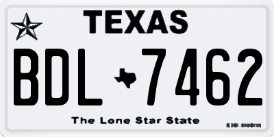 TX license plate BDL7462