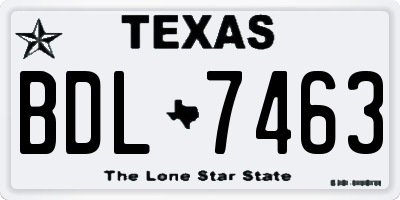 TX license plate BDL7463