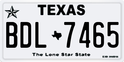 TX license plate BDL7465