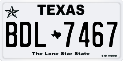 TX license plate BDL7467