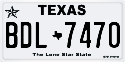 TX license plate BDL7470