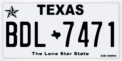 TX license plate BDL7471