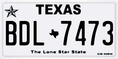 TX license plate BDL7473