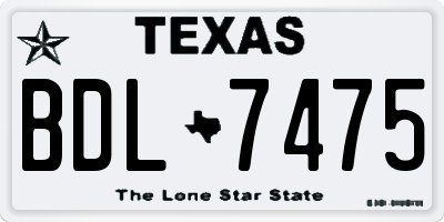 TX license plate BDL7475