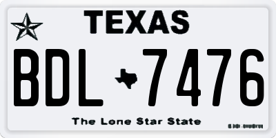 TX license plate BDL7476