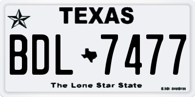 TX license plate BDL7477