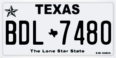 TX license plate BDL7480