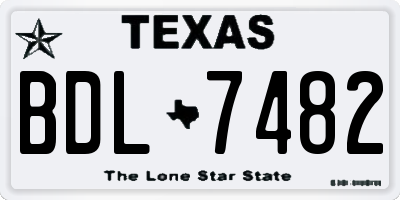 TX license plate BDL7482