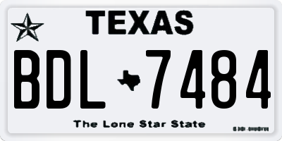 TX license plate BDL7484